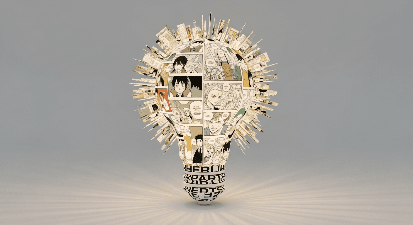 AI漫画作成の仕組みを表すイメージ