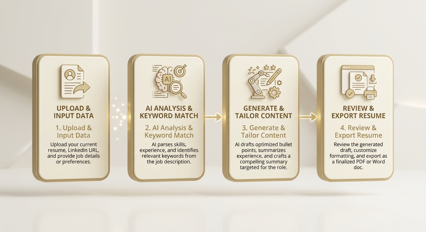 AI履歴書作成の4ステップフロー