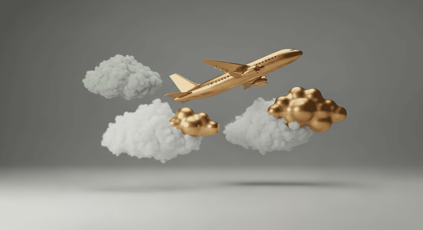 AIが旅程を生成するイメージ:飛行機と旅の概念