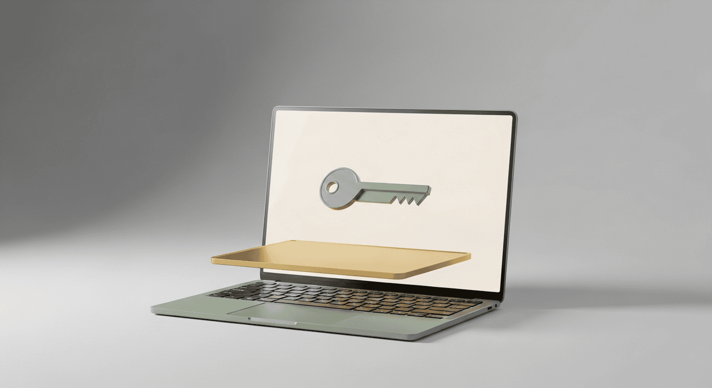 Manus AI登録・設定フローを表す3Dビジュアル