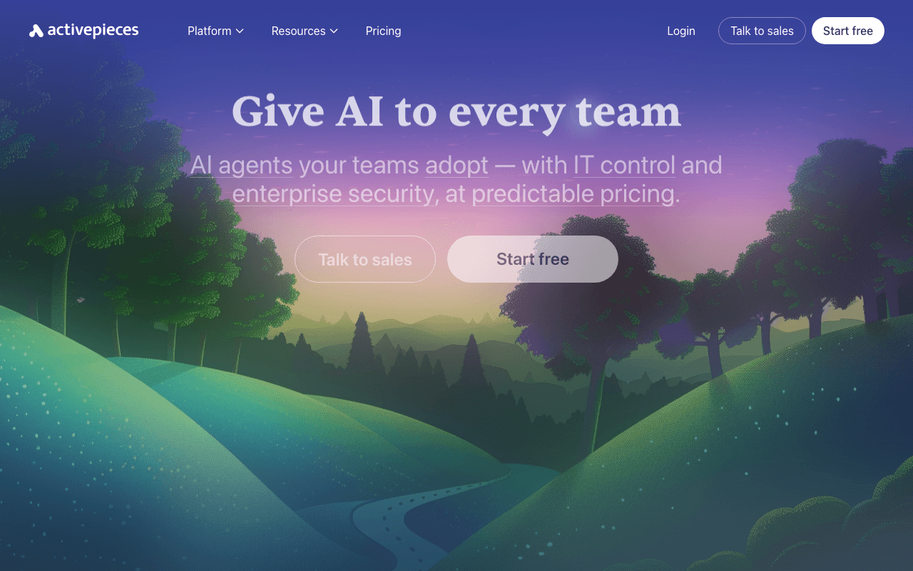 Activepiecesの公式トップページ