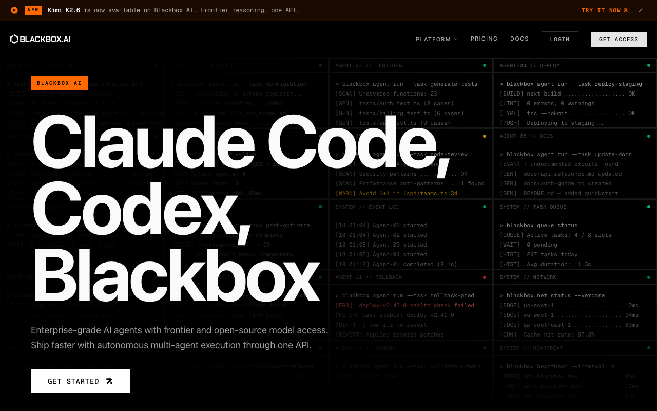 Blackbox AIの公式トップページ