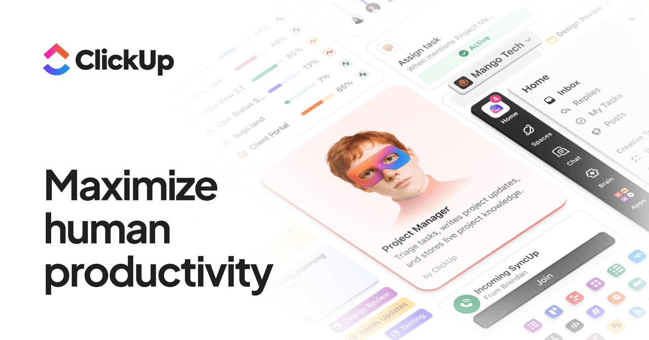 ClickUp AIの公式トップページ