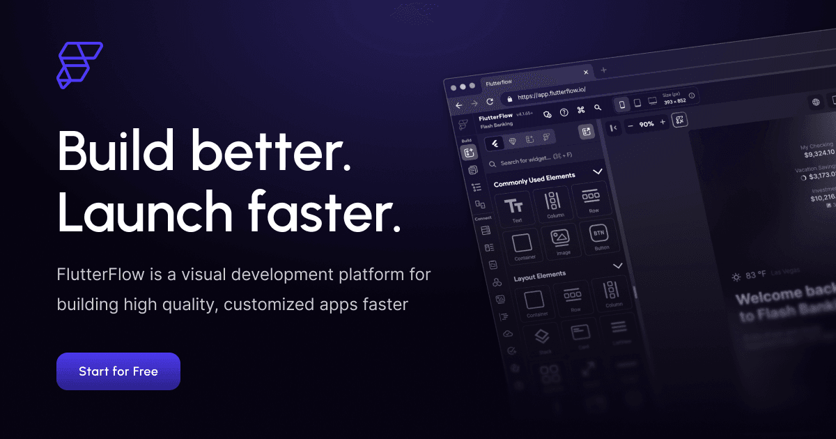 FlutterFlowの公式トップページ