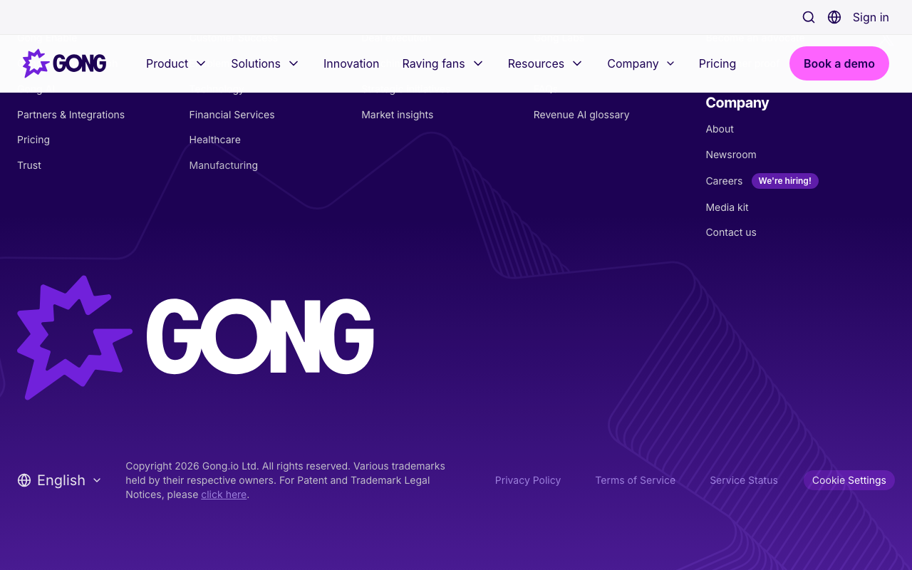 Gongの公式トップページ