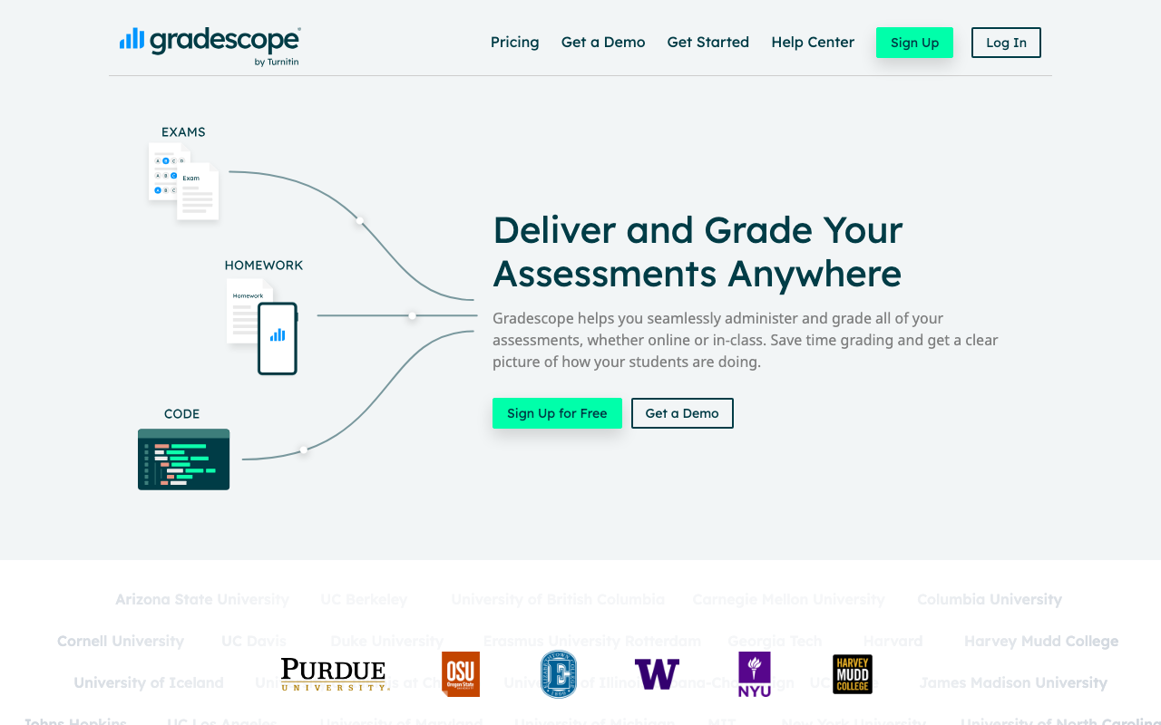 Gradescopeの公式トップページ