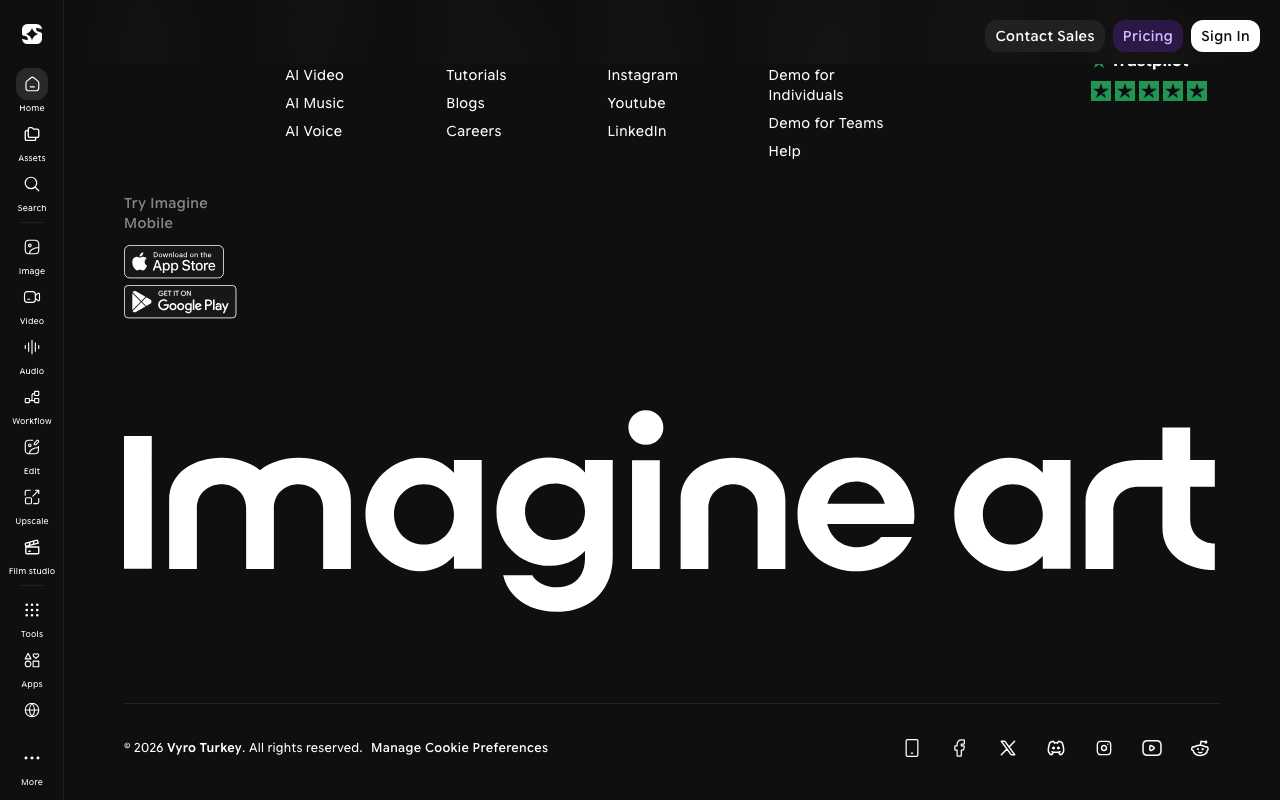 Imagine AIの公式トップページ