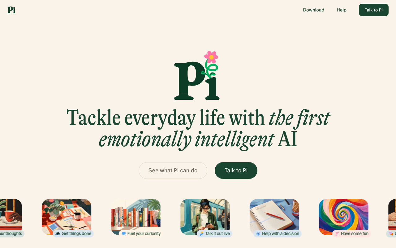 Inflection Piの公式トップページ