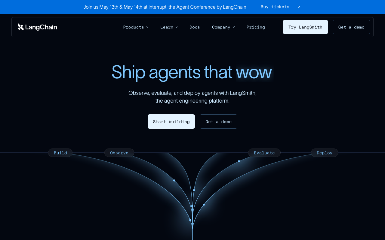 LangChainの公式トップページ