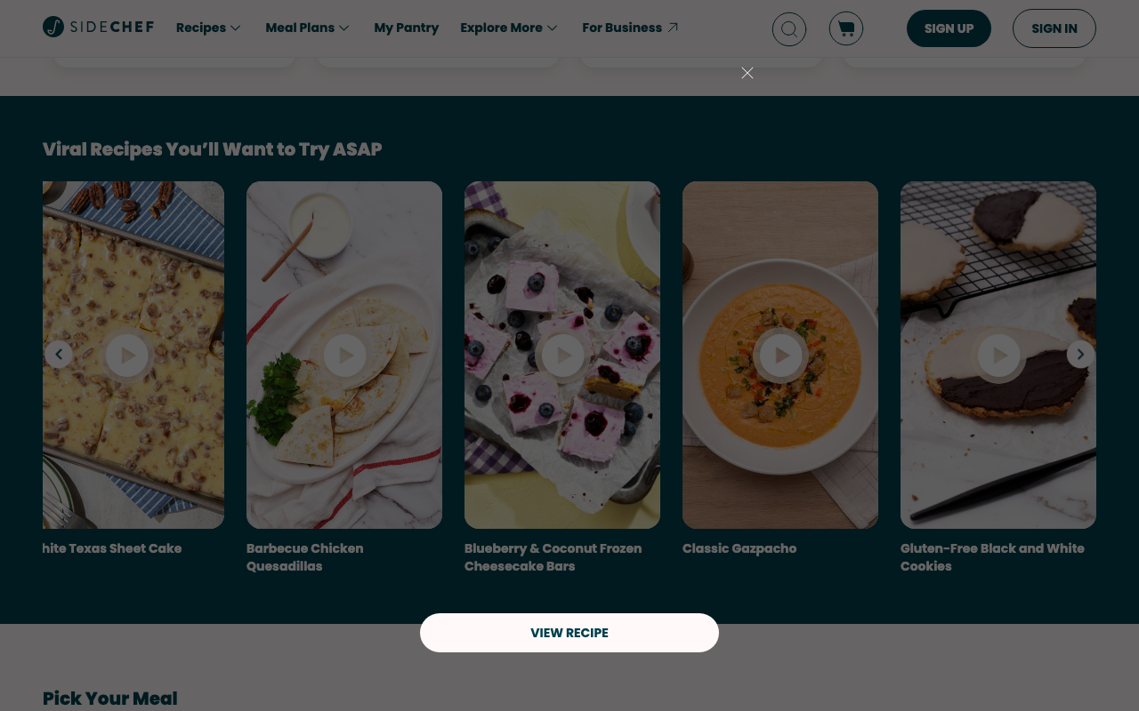 SideChef AIの公式トップページ