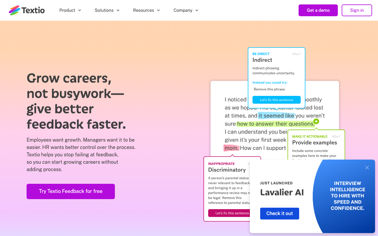 Textioの公式トップページ